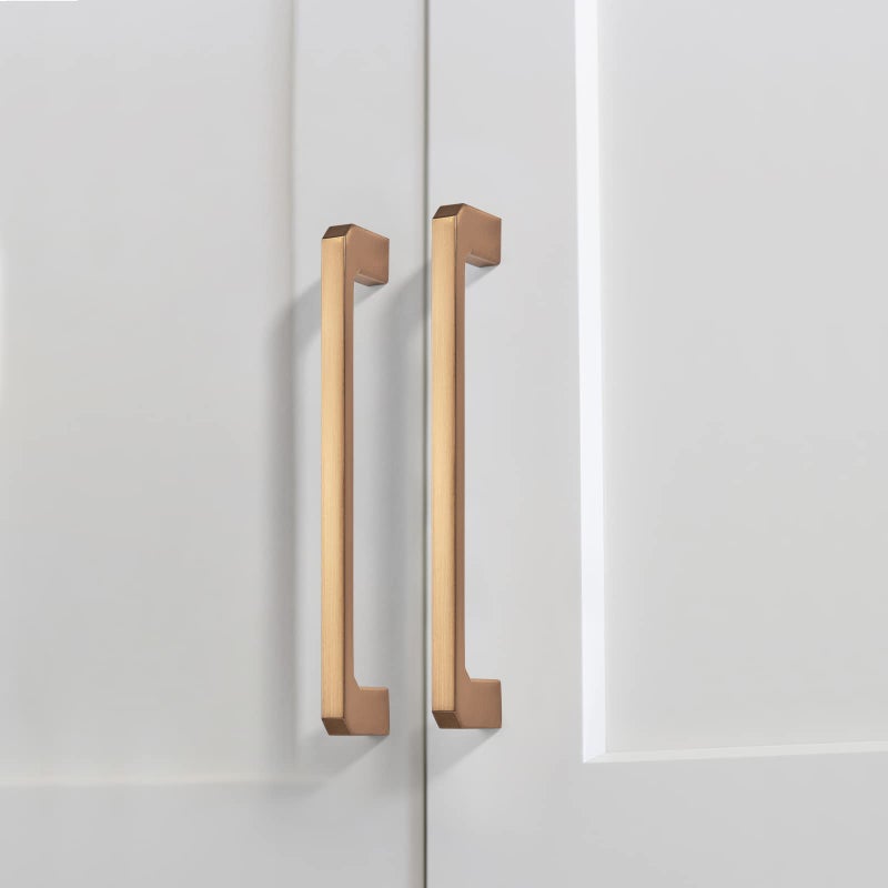 TUNNY 10 Pack Modern Cabinet Handles-6.3""/160mm Screw Spacing Matte Champagne Brushed Solid Furniture Hardware Handles Cabinet Hardware Kitchen Cabinet Handles for Bathroom Drawer Pulls - Image 4